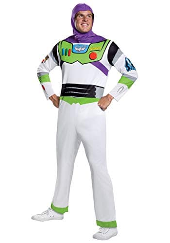 Disguise Disney mens Disney Pixar Toy Story and Beyond Buzz Lightyear Classic adult sized costumes, White/Green/Red/Purple, XL 42-46 US