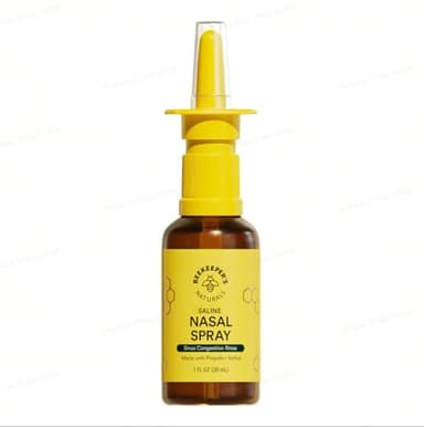 Beekeeper's Naturals Nasal Spray for Adults with Propolis, Xylitol & Saline, Clears Nasal Congestion, Moisturizes Sinus Canal, & Decongest Sinus Cavities, 1 fl oz