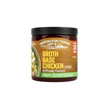 Orrington Farms Vegan Chicken Flavored Broth Base, Bring Flavor to Your Favorite Soups & Stews, Gluten Free, Vegetarian Friendly, Easy-to-Use, 6oz Jar