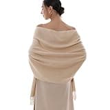 RIIQIICHY Winter Scarf for Women Beige Pashmina Shawls Wraps for Evening Dresses Large Warm Soft Scarves