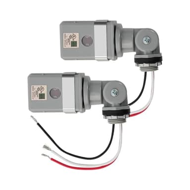 2-Pack Photocell Sensor for Outdoor Lights, 120VAC Dusk to Dawn Photocell Switch, IP54 Waterproof for Yard, Parking Lot, Street