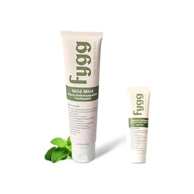 Fygg Fluoride-Free Toothpaste (4 oz) with Travel-Size (0.7 oz) – Mild Mint | Nano-Hydroxyapatite Formula for Sensitive Teeth, Whitening & Enamel Repair