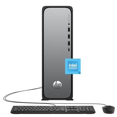 HP OmniDesk Slim Desktop PC, Intel Processor 300, 8 GB RAM, 256 GB SSD, Intel UHD Graphics 710, Windows 11 Home, Microsoft Copilot, Meteor Silver, S03-0010 (2025)