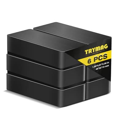 TRYMAG Ceramic 6 Packs Block Magnets, Heavy Duty Industrial Large Ferrite Rectangular Magnets for Crafts, Hobbies, Fridge, Science, and Notice Boards(Grade 8)