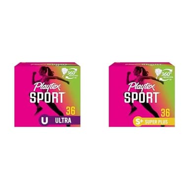 Playtex Sport Tampons, Ultra Absorbency, 36ct and Super Plus Absorbency, 36ct Bundle