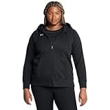 Under Armour womens Rival Fleece Full Zip Hoodie, (001) Black / / White, Medium