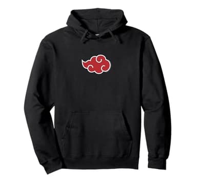Naruto Shippuden Akatsuki Red Cloud Symbol Centered Anime Pullover Hoodie