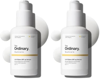 The Ordinary UV Filters SPF 45 Serum Sunscreen for Face, Lightweight Hydrating Broad-Spectrum Sunscreen, UVA/UVB Protection, Non-Comedogenic, No White Cast, 2 Fl Oz (Pack of 2)