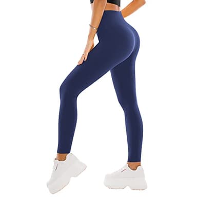 SINOPHANT High Waisted Leggings for Women - Full Length Capri Buttery Soft Yoga Pants for Workout Athletic(Full Navy,S-M)