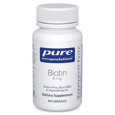 Pure Encapsulations Biotin 8 mg - B Vitamin Supplement to Aid Stress Relief, Hair, Skin & Nail Strengthening, Metabolism, Carbohydrate Support & Nervous System* - with Premium Biotin - 60 Capsules