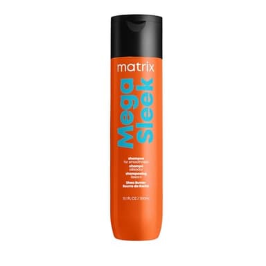 Matrix Mega Sleek Shampoo - Anti-Frizz Moisturizing Shampoo, Smoothing and Detangling, For Dry & Damaged Hair, Salon Professional Formula, With Shea Butter, Vegan, 10.1 FL Oz