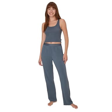 Hanes Women's Originals 2-Piece Lounge Set, Comfywear Supersoft Crop Tank & Lounge Pants Loungewear Set