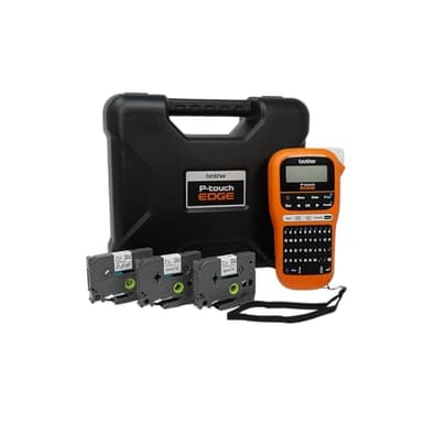 Brother PT-E110BP Contractor Kit: P-Touch Handheld Industrial Label Printer Plus 3 Tapes (up to 12mm Labels)