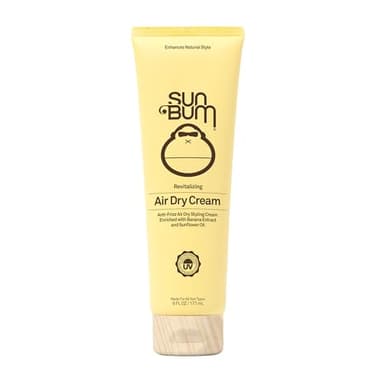 Sun Bum Revitalizing Air Dry Cream - Anti Frizz Styling Cream with Banana Extract and Sunflower Oil - Vegan - Without Parabens - UV Protecting - Helps Smooth and Enhance Natural Hair Texture - 6 fl oz