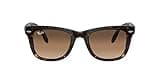 Ray-Ban RB4105 Folding Wayfarer Square Sunglasses, Light Havana/Clear Gradient Brown, 54 mm