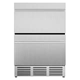 24 Inch Under Counter Drawer Fridge, Stainless Steel Beverage Refrigerator Built-In For Home & Commercial Use, Stainless Steel Silver, Outdoor Refrigerator for Soda, Beer, Wine