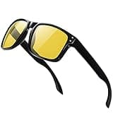 Glapeame Night Driving Glasses Men Womens - Retro Square Night Vision Sun Glasses for Fishing Cycling UV Protection