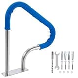 ZHAIUPON Pool Handrail 26"x 30", 304 Stainless Steel 3-Bend Swimming Pool Stair Rail with Blue Grip Cover