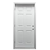 National Door Company ZZ364682R Steel, Primed, Right Hand Outswing, Prehung Front Door, 6-Panel, 32'' x 80"