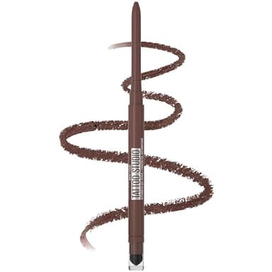 Maybelline Tattoo Studio Automatic Gel Pencil Waterproof Eyeliner, Blendable, Smudge Resistant, Matte Eyeliner For Up To 36HR Wear, Expressotini (Smokey Brown), Packaging May Vary