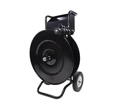 Mytee Products Strapping Cart & Coil Banding Dispenser for Poly (PP), Plastic - 8" or 16" Core Size & Advanced Roller Brake System - Steel Banding Strapping Cart Packaging - Tray for Tools