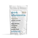 drink wholesome Vanilla Egg White Protein Powder | for Sensitive Stomachs | Gut Friendly | Dairy Free & Lactose Free | No Artificial Sweeteners | Carnivore & Paleo | Safe for Kids & Seniors