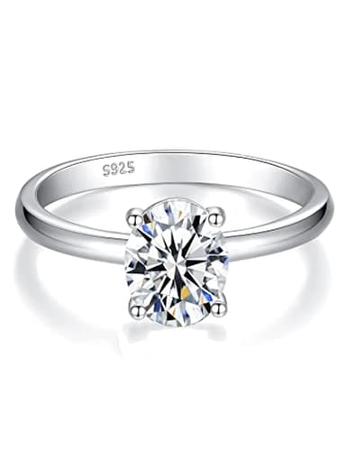 IMOLOVE Moissanite Oval Engagement Rings for Women 1.5CT Oval Ring Sterling Silver 18K White Gold Plated Solitaire Engagement Ring Promise Ring Wedding Ring for Her-70
