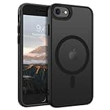 BENTOBEN Magnetic for iPhone SE Case, iPhone SE 2022/3rd/2020/2nd gen iPhone 8/7 Phone Case 4.7", [Compatible with Magsafe] Translucent Matte Slim Thin Shockproof Women Men Protective Cover, Black