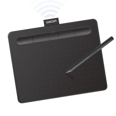 Wacom Intuos Small Bluetooth Graphics Drawing Tablet, 4 Customizable ExpressKeys, Portable for Teachers, Students and Creators, Compatible with Chromebook Mac OS Android and Windows - Black
