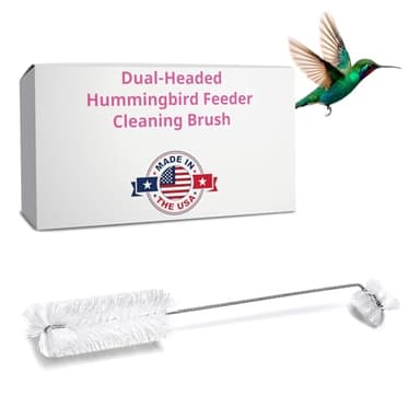 Hummingbird Feeder Cleaning Brush, 14" x 1.7" Dual-Purpose Headed Hummingbird Cleaning Brush, Diswasher Safe Bristle, Removes Residue on Nectar Bottle, Nozzle, Narrow Feeding Socket by FryOilSaver Co.