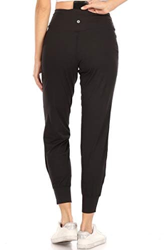 Leggings Depot ActiveFlex Jogger Yoga Pants with Pockets (Full Length, Black, 3X)