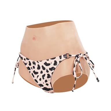 RZPTL Silicone Butt Underwear for Crossdresser Transgender Hiding Gaff Brief Drag Queen Men's Underwear for Cosplay (Ivory White, XL Without Hair)