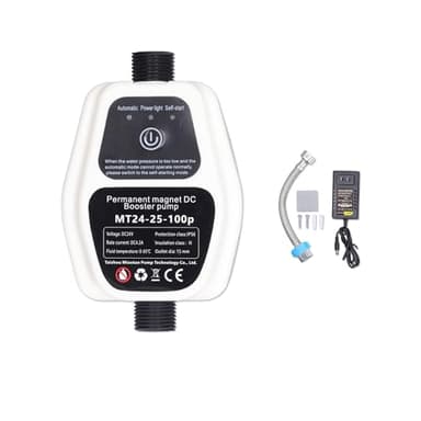 Water pressure booster pump, 100 W, 24 V, 25 l, IP56, automatic pressure booster pump with smart sensor for shower, silent water pump for kitchen tap, hot and cold water shower, garden