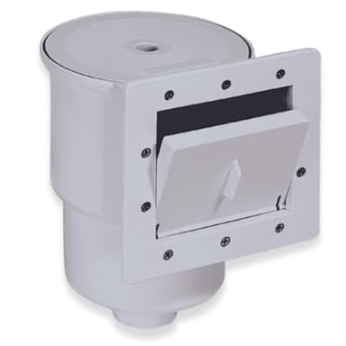 SWIMLINE HYDROTOOLS GREY Standard Thru-Wall Above Ground Pool Skimmer Kit | ABS Construction | Pool Skimmer Kit | Large Debris Basket | Snap-In & Removable Weir | Above Ground Pool Skimmer