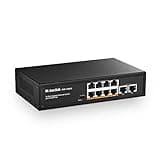 MokerLink 10 Port Gigabit PoE Switch, 8 GE PoE+, 2 GE Uplink, 10/100/1000Mbps, 120W 802.3af/at PoE, Fanless Plug & Play Ethernet Switch