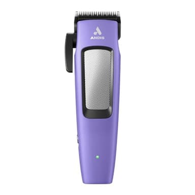 Andis Easy Clip Adjustable Blade Cordless II Dog Clipper, 10 Piece Kit, Lithium-Ion Battery, Purple, 560017