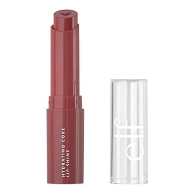 e.l.f. Hydrating Core Lip Shine, Lip Balm For A Sheer Tint Of Color & Soft Shine, Made With Nourishing Vitamin E, Vegan & Cruelty-Free, Happy