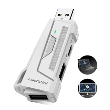 AIMZENIX AX200 Keyboard and Mouse Adapter, Compatible with PC, Nintendo Switch, Nintendo Switch 2, Tunable Smart Assist via App, Aim Assist, MnK Converter for Playing FPS, TPS, RTS, COD, APEX