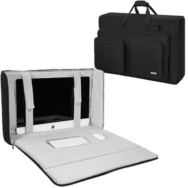 WELIDAY 19"-24" Monitor Carrying Case, Padded Monitor Travel Case, Multi-pocket Monitor Bag for Transporting Screens, Monitors and TVs