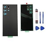 Galaxy S24 Ultra Rear Back Glass Replacement Compatible with Samsung Galaxy S24 Ultra, Galaxy S24 Ultra 5G Back Glass Replacement with Pre-Installed Camera Lens + Adhesive+Repair Tool Kits (Dark Gray)