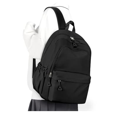 winspansy Backpack for School Teenage Girls Boys,Waterproof Lightweight School Bags Travel Daypack Simple Cute College Backpack Rucksack for Women Men fit 14 Inch Laptop,Black
