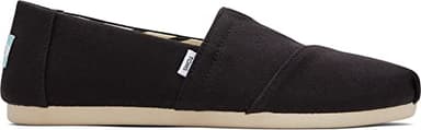 TOMS Women's Alpargata Recycled Cotton Canvas Slip On Sneaker Black Recycled Cotton Canvas