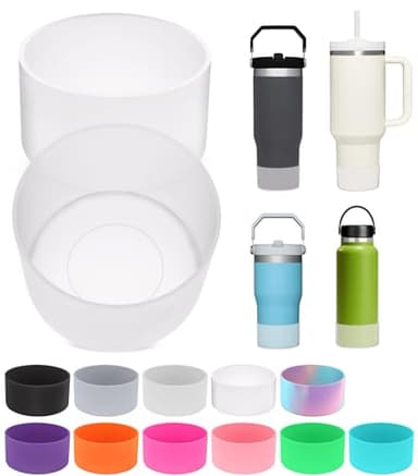 PICcircuit 2PCS for Stanley Boot, Silicone Bottom for Quencher Adventure 40oz 30oz IceFlow 20oz 30oz Bottle&for Hydroflask Tumbler 12-24oz for Stanley Cup Accessories Avoid Scratches&Noise