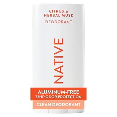 Native Deodorant | Natural Deodorant for Men, Aluminum Free with Baking Soda, Probiotics, Coconut Oil and Shea Butter | Citrus & Herbal Musk