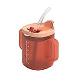 Senior Water Cup - 300ml Spill-Proof Cup with Handles, Senior Drinking Mug | Non-Spill Cups for Seniors, Feeding Mug with Lid and Straw, Senior Care Cup for Patients, Elderly, Pregnant, and Disabled