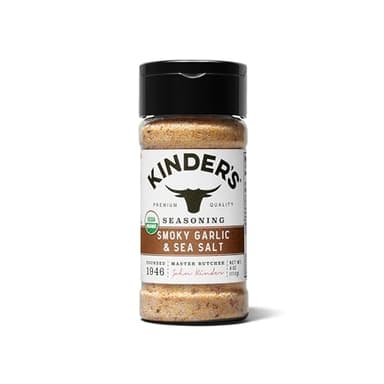 Kinder's Organic Smoky Garlic & Sea Salt, Premium Quality Seasoning, MSG Free and USDA Certified Organic, 4 oz