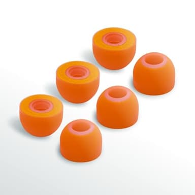 SYMBIO W New Improved Ear Tips Hybrid Design: Soft Memory Foam Core and Silicone Outside. Comfortable Fit, Long Life, Easy Cleaning - 3 Pairs (Large)