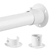 Closet Rod - 17-100 Inches, 1.3 Inch Diameter Heavy Duty Closet Rods Extender Hanging - Metal Matte White Adjustable Clothes Hanging Bar, for Closet, Bathroom, Windows