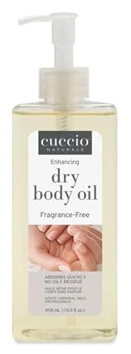 Cuccio Naturale Hydrating Dry Body Oil – Fragrance Free, Fast‑Absorbing Non‑Greasy Moisturizer for Sensitive Skin, 15.5 fl oz