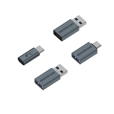 rgzhihuifz USB Data Blocker 4-Pack USB-C to A & A to C Charge-Only Adapters – Anti Juice Jacking, Safe Travel Charging, Hacking Proof 100% Guaranteed, USB C Data Blocker for Any USB Phone Charging